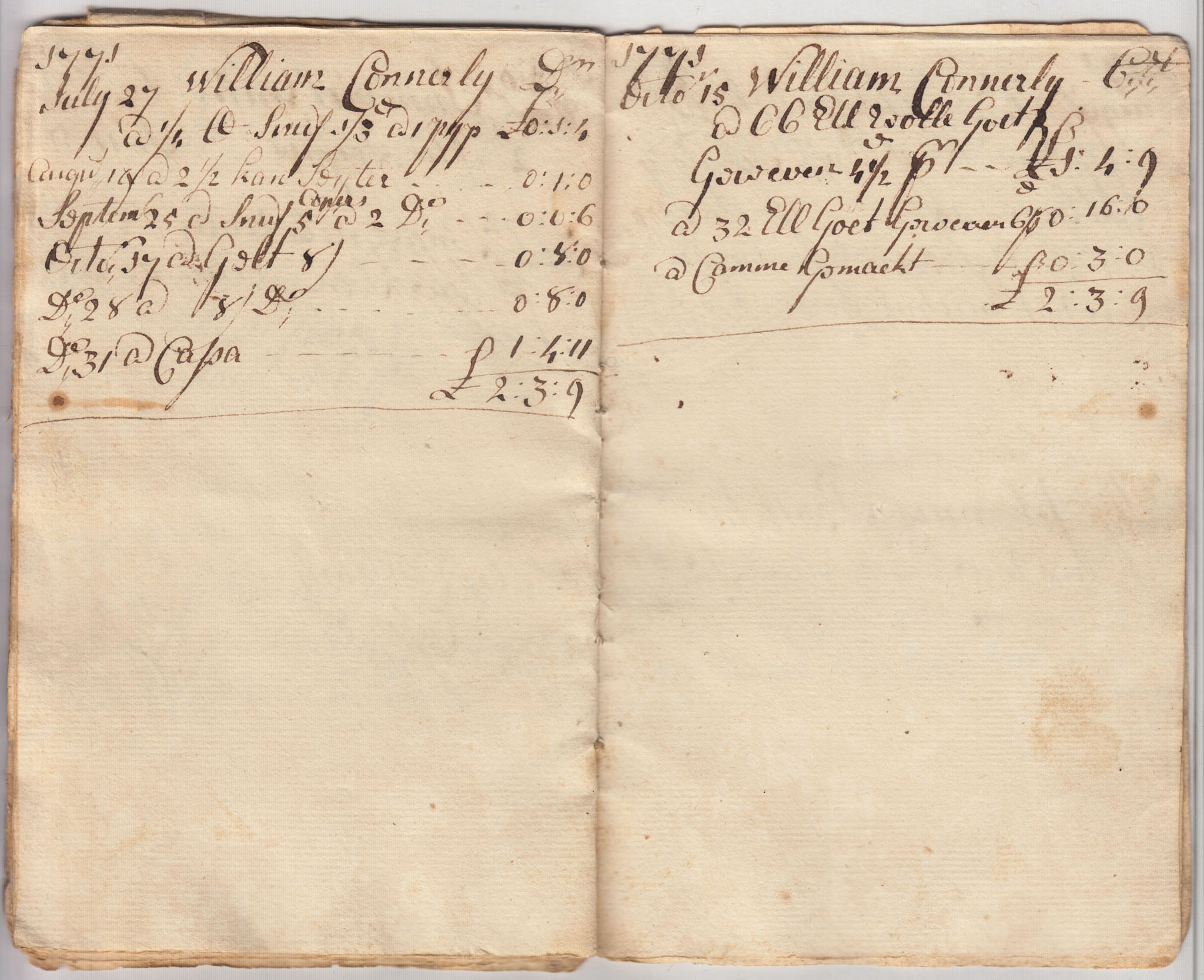 BH024 1769-1775, Account Book of Elizabeth Huyck, 30 Pages